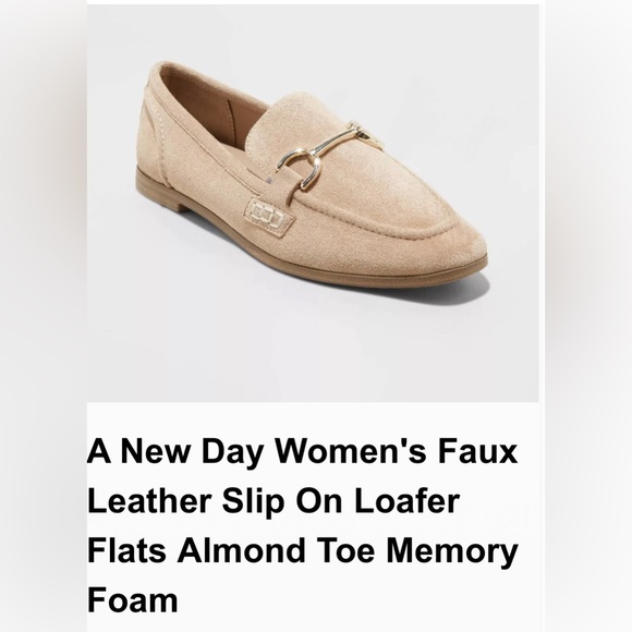 A New Day Women's Faux Leather Slip On Loafer Flats Almond Toe Memory Foam 6 - Picture 1 of 12